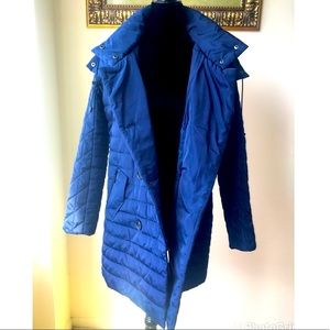 FRENCH CONNECTION Quilted Puffer Parka Long Hooded Coat size 8